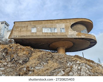 Sevan, Armenia - built on the shores of Sevan Lake during URSS rule as a retreat for the Writers' Union of Armenia, the Writers House is one of the finest example of Soviet Brutalism 