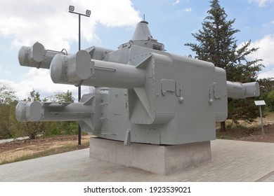 Sevastopol, Crimea, Russia - July 28, 2020: Corps Of The Command And Rangefinder Control Post For Artillery Fire Control Of The Cruiser Molotov In The Exposition Of The Memorial Complex Sapun-Gora