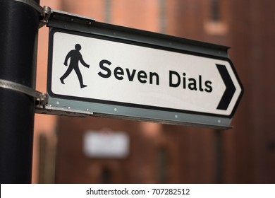 Seven Dials Walking Sign, London.