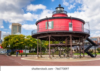 Seven Foot Knoll Lighthouse In Baltimore Waterfront
