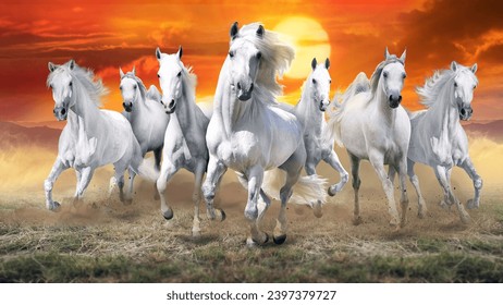 The seven horses sunrise painting, according to Vastu Shastra