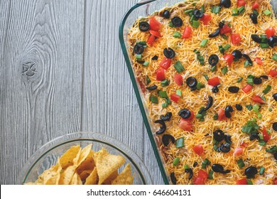 Seven Layer Bean Dip Background