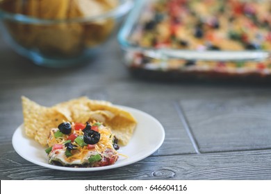 Seven Layer Bean Dip And Tortilla Chips