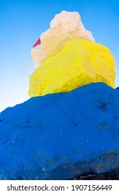 Seven Magic Mountains, Las Vegas, Nevada, USA. Desert Art Installation Featuring 7 Painted Boulder Totems Up To 35 Ft.