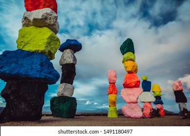 Seven Magic Mountains Night Sky