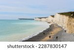 Seven sisters cliff in spring. UK, 2022