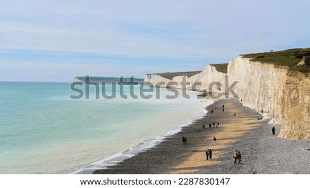 Seven sisters cliff in spring. UK, 2022