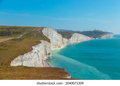 Seven sisters cliffs in East Sussex, England UK.