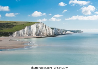 Seven Sisters National park, white cliffs, East Sussex, England - Shutterstock ID 345342149