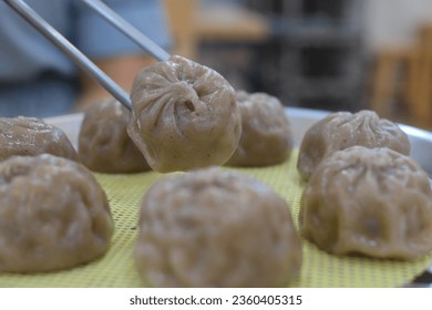Several buckwheat dumplings with beautiful round shapes