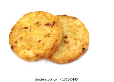 Several Rösti Cooked On A White Background