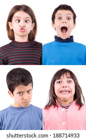 Several Kids Making Funny Faces 