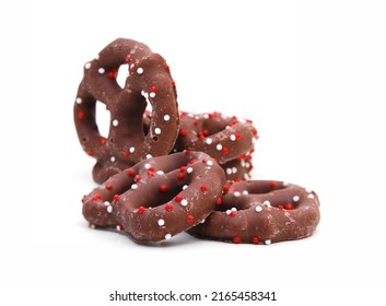 Several Milk Chocolate Covered Pretzels 