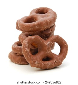 Several Milk Chocolate Covered Pretzels 