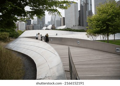 Several People On The BP Pedestrian Bridge