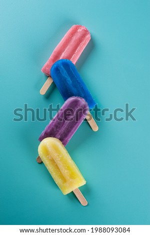 Similar – Image, Stock Photo Strawberry and lemon popsicles