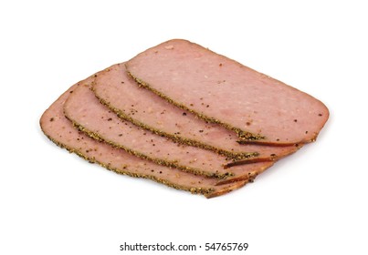 Several Slices Of Turkey Pastrami