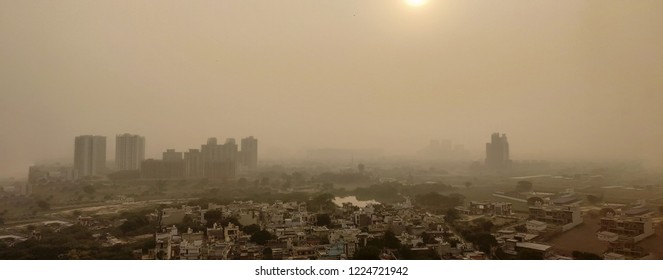 Severe Delhi Air Pollution As Seen From A Tall Building Day After Diwali. (featured On The Times Of India)
