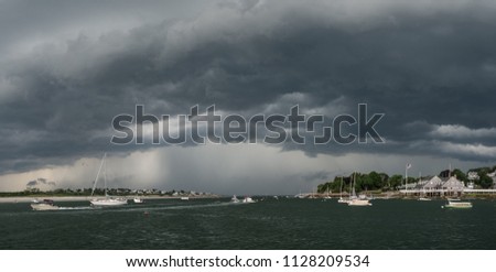 A severe summer squall approaches Annisquam in Gloucester, Massachusetts.