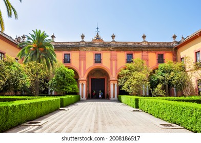 Seville Alcazar gardens in Andalusia, Spain