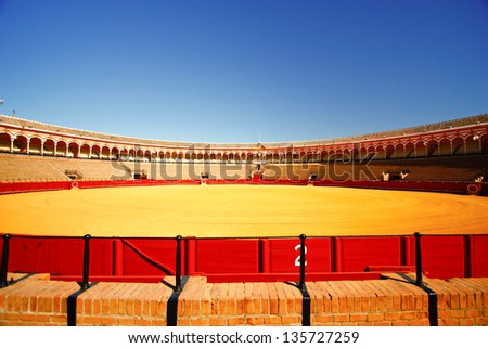 The Seville bull arena in Sevilla, Spain