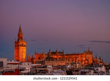 Seville Cathedral At Dusk, Spain