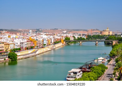 Seville Cityscape And Guadalquivir River, Spain