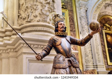 SEVILLE - SPAIN / 04.06.2017: Statue Of King Ferdinand III Of Castile In The Seville Cathedral, Spain