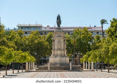 Seville, Spain - August 16, 2019: The Statue Of King Ferdinand III In Plaza Nueva