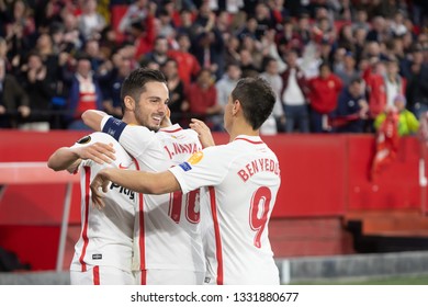 Seville, Spain, February 20th 2019 Europa League Football Match. Sevilla FC - Lazio 