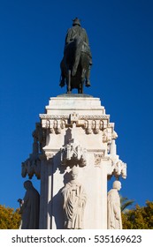 Seville, Spain - November 17,2016: Bronze Equestrian Statue Of Ferdinand III Of Castile In The Plaza Nueva, Sevilla