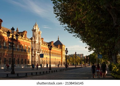 Seville, Spain - September 13, 2014: Facade Of Palacio De San Telmo, It Was A Royal Palace, But Today It Is The Seat Of Government Of Andalusia.