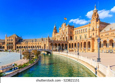 Seville, Spain. Spanish Square (Plaza de Espana) - Shutterstock ID 523821151