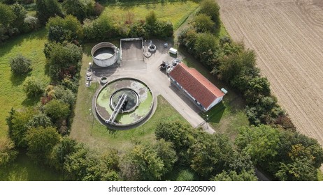 Sewage Treatment Plant Seen From Above