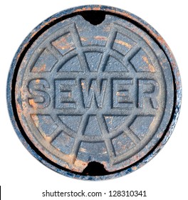 Sewer Cover On White Background