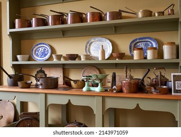 Sewerby, Yorkshire, UK 04 05 2022 Old Kitchen Dresser Example