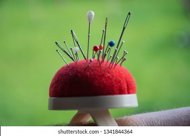 Sewing Concept. Pin Cushion. Needle Holder.