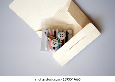 Sewing Kit for first Aid on grey background