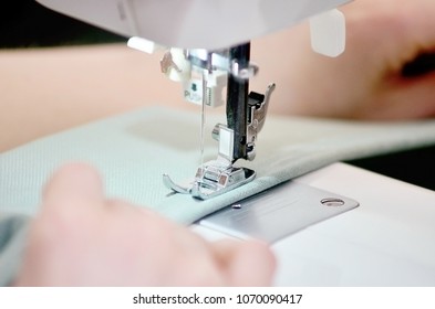 Woman Hand Using Sewing Machine Make Stock Photo (Edit Now) 1692482533