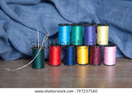 Sewing with needle and thread