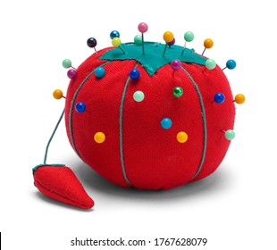 Sewing Pin Cushion Isolated On White Background.