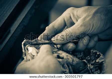 Sewing Process in step cutting
