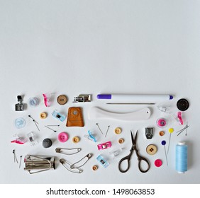 Sewing And Quilting Supplies Background	