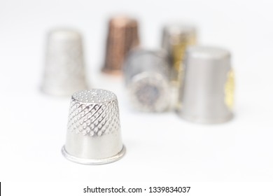 sewing thimbles. macro image. selective focus