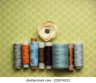 sewing threads and flower