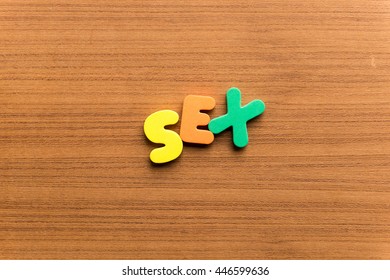 Sex colorful word on the wooden background