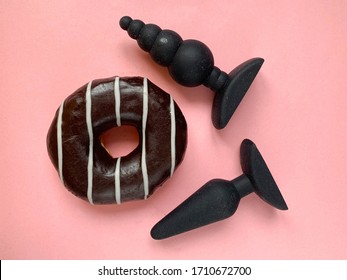 Sex Toys. Black Butt Plags And Donut. Useful For Adult, Sex Toys