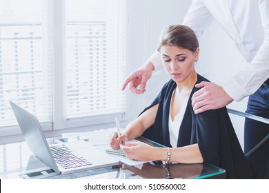 Sexual Harassment Work Office Woman Her Stock Photo 510560002 ...