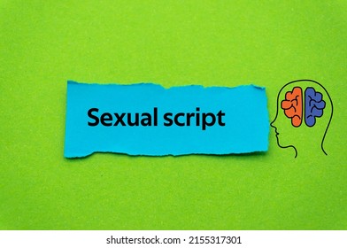 Sexual Script.The Word Is Written On A Slip Of Colored Paper. Psychological Terms, Psychologic Words, Spiritual Terminology. Psychiatric Research. Mental Health Buzzwords.