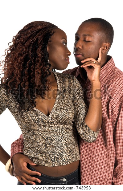 Sexy African American Couple Woman Casual Stock Photo (Edit Now) 743953